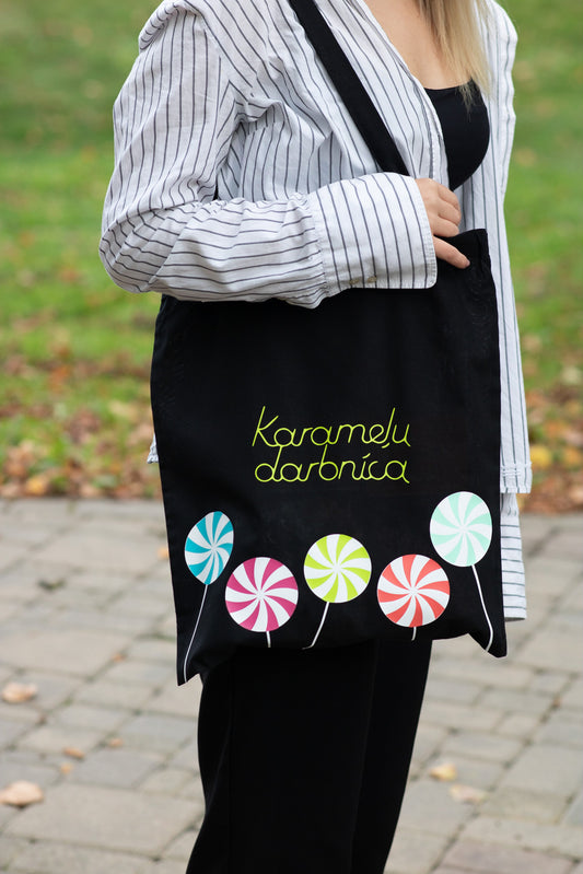 Auduma soma "Lollies" - Karameļu darbnīca